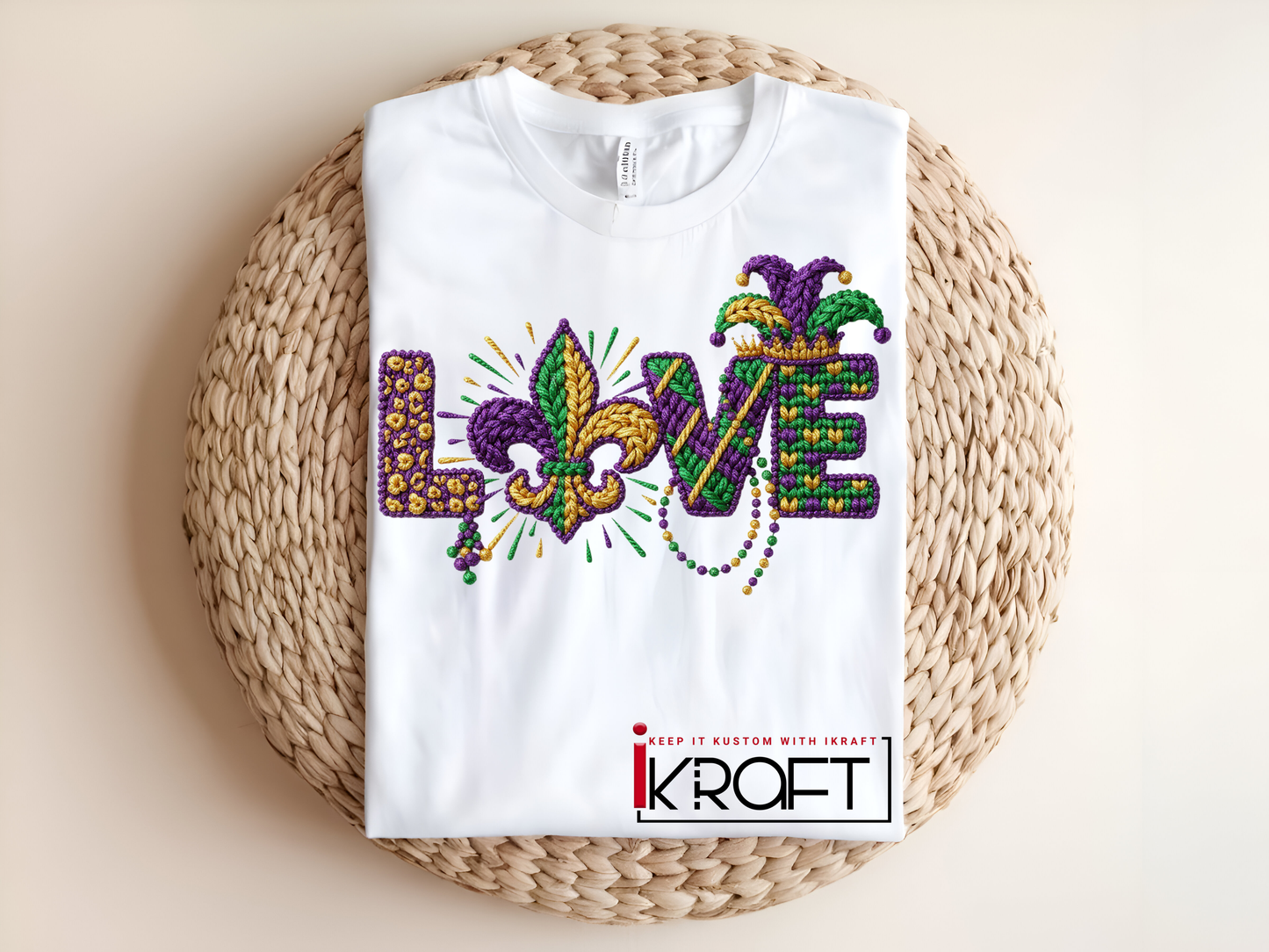 Faux Yarn Love Mardi Gras