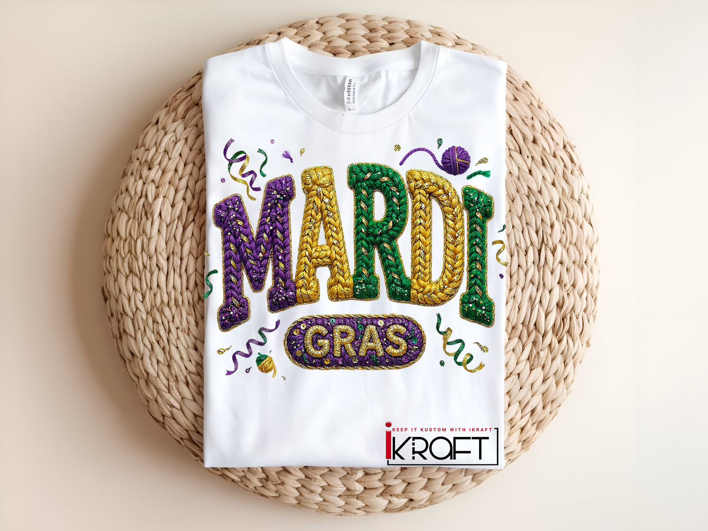 Faux Yarn Mardi Gras