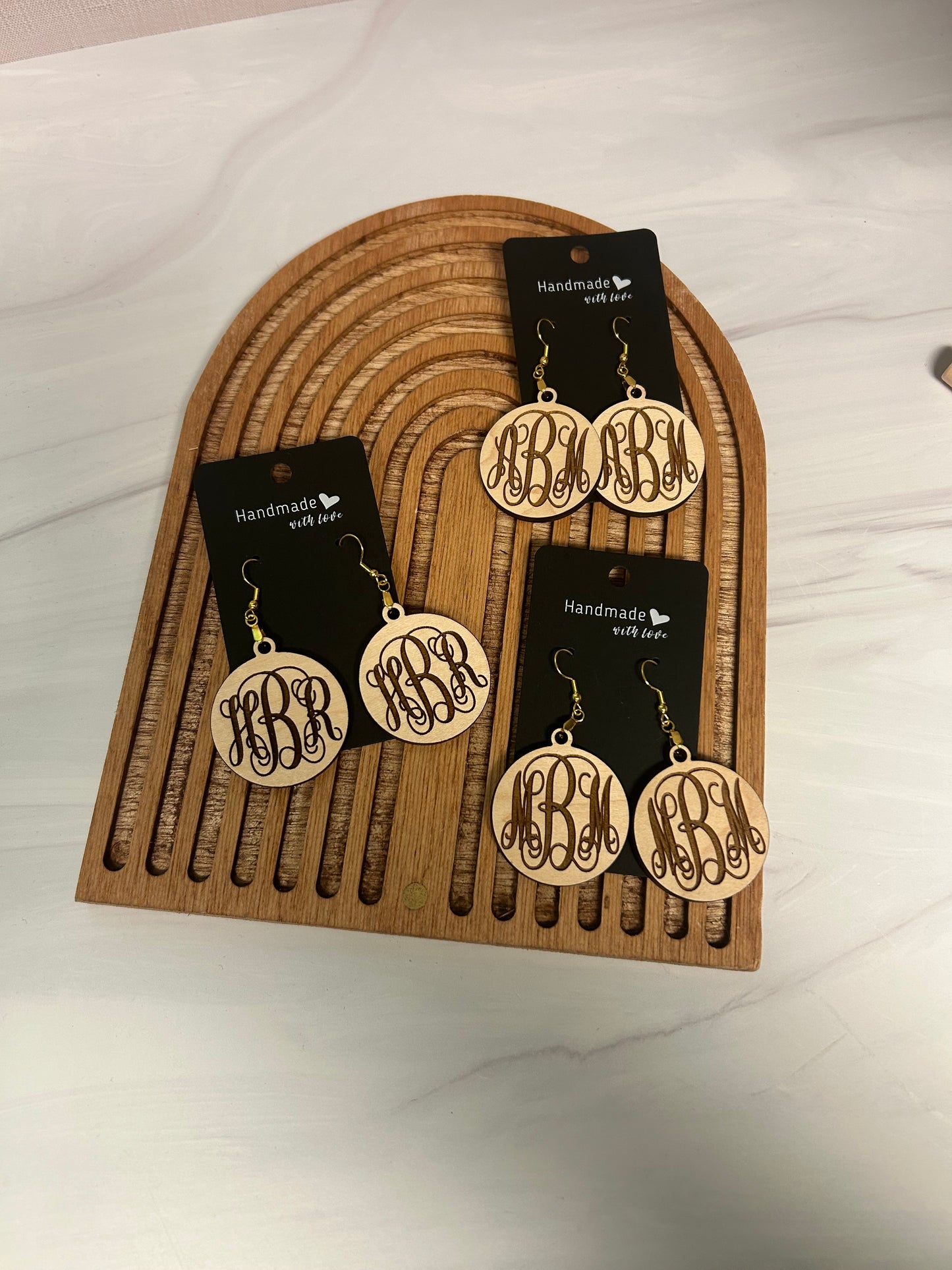 Monogrammed Engraved Earrings