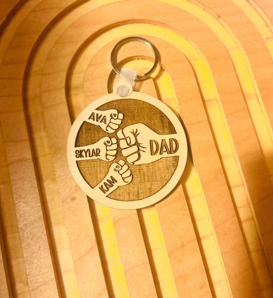 Fist Bump Dad Keychain