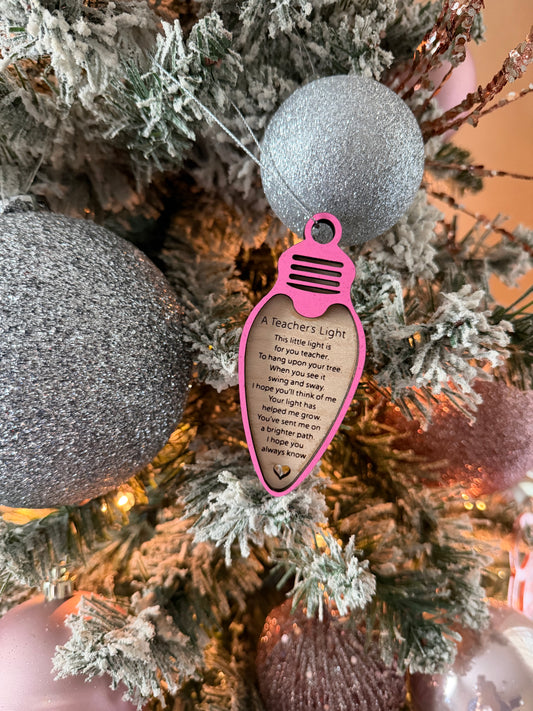 Teacher Light bulb ornament
