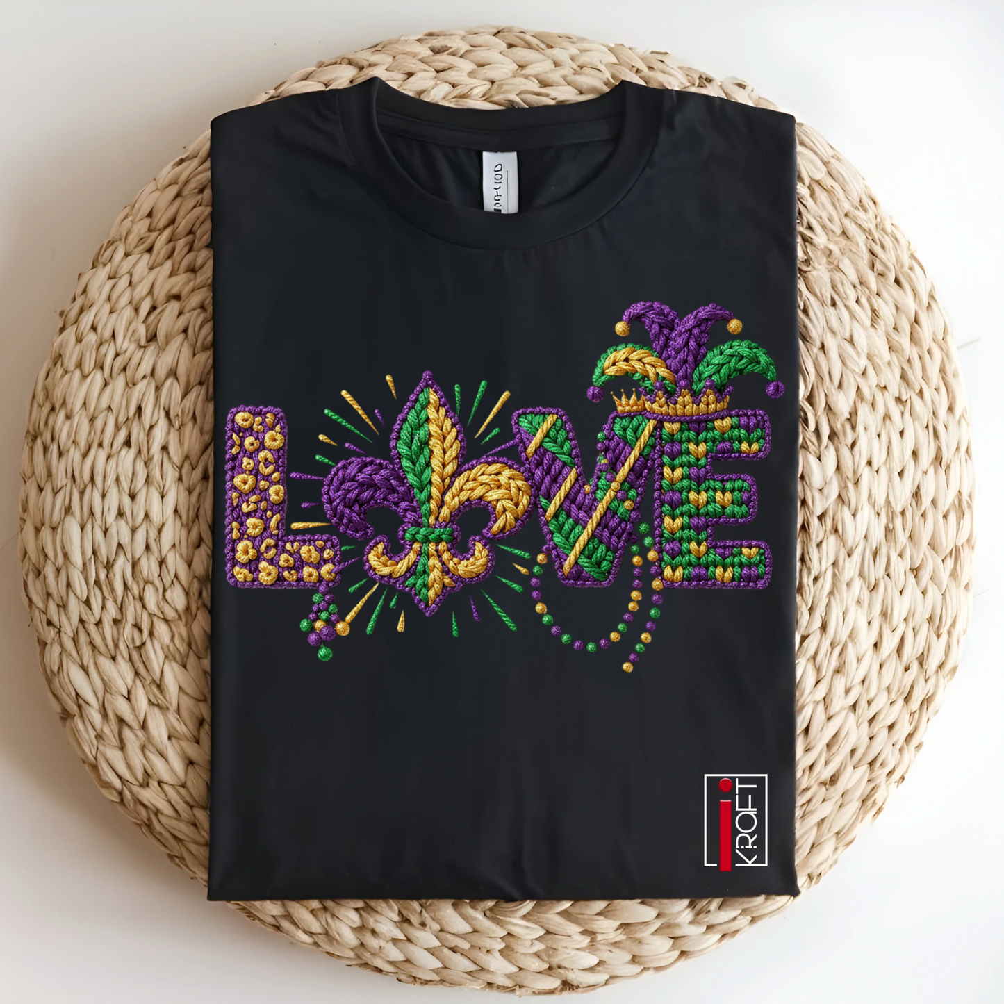 Faux Yarn Love Mardi Gras