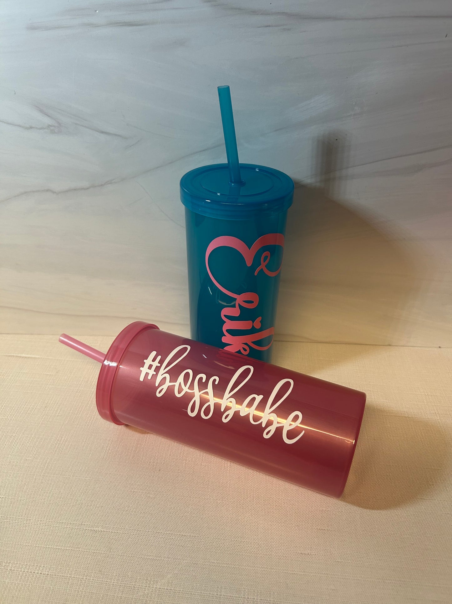 Personalized Cup w/Straw