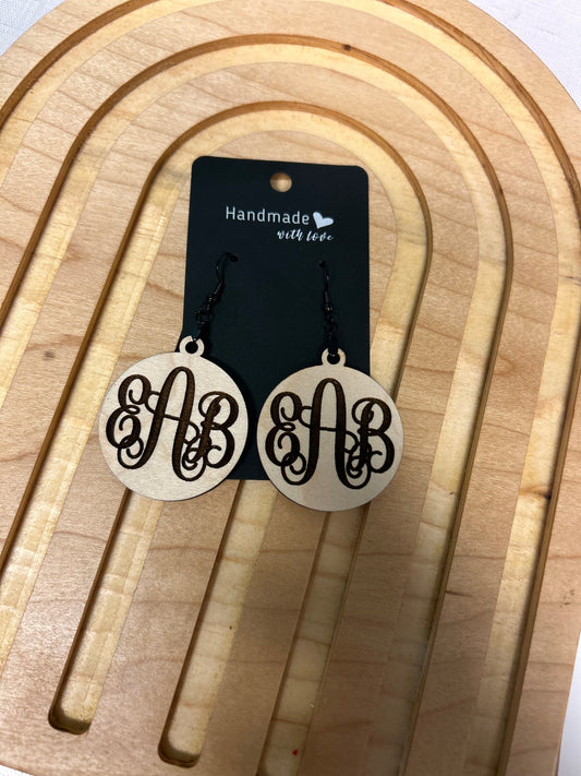 Monogrammed Engraved Earrings