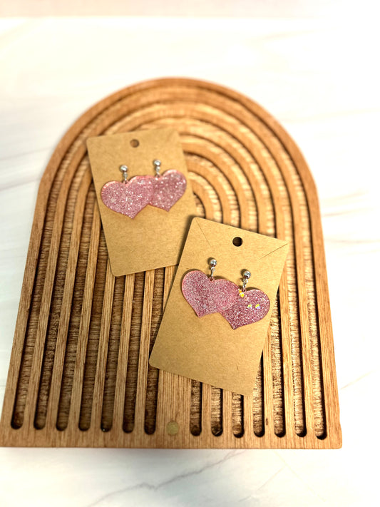 Glitter heart Dangles