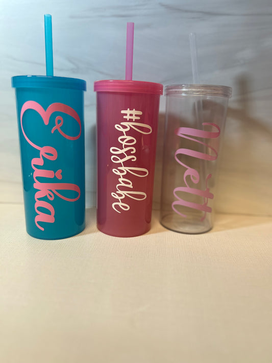 Personalized Cup w/Straw