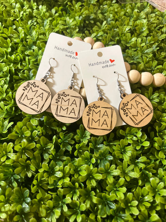 Mama Wooden Earrings